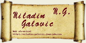 Miladin Galović vizit kartica